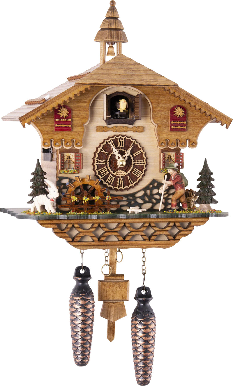 KU4216QM - Quartz Musical Cuckoo with Boy, Deer & Turning Waterwheel