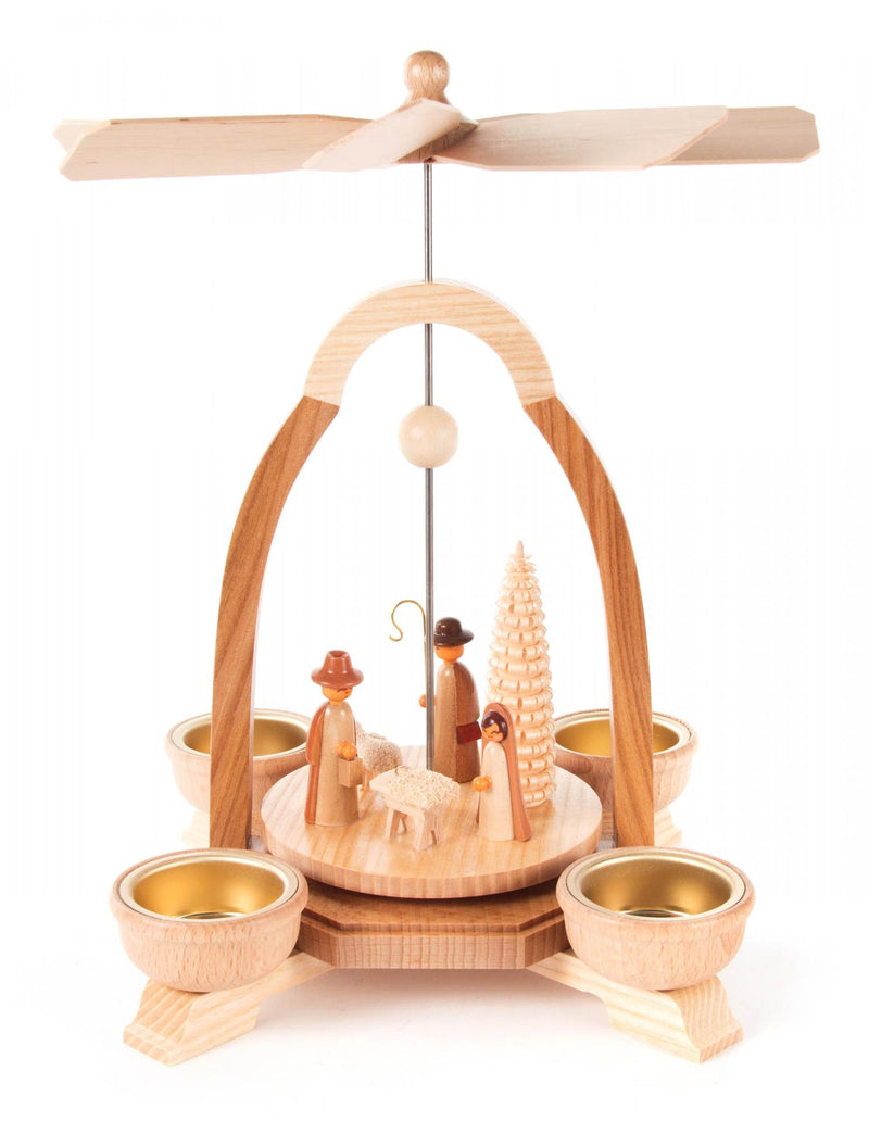 085/028/3T - Pyramid with Nativity Scene & Trees (Tealights)
