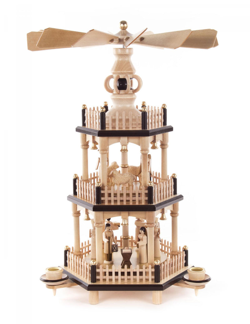 085/202 - Pyramid - 3 Tier with Nativity Scene (14mm Candles)