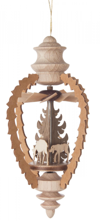199/229/3 - Hanging German Pyramid Ornament with Deer & Trees