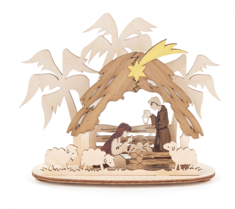201/272 - Tealight Candle Holder with Nativity Scene